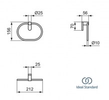 MEDIDAS TOALLERO ANILLA CONCA ROUND IDEAL STANDARD